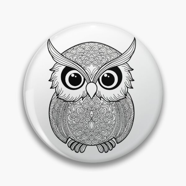 Item preview, Intricate Owl Mandala Line Art designed and sold by akshaysury.