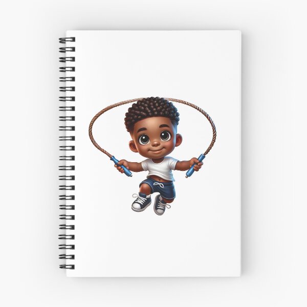 Item preview, Cute Melanin Boy Skipping Rope – Active Happy Kid Art designed and sold by Lulunza.