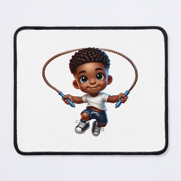 Item preview, Cute Melanin Boy Skipping Rope – Active Happy Kid Art designed and sold by Lulunza.
