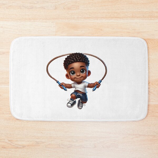 Item preview, Cute Melanin Boy Skipping Rope – Active Happy Kid Art designed and sold by Lulunza.