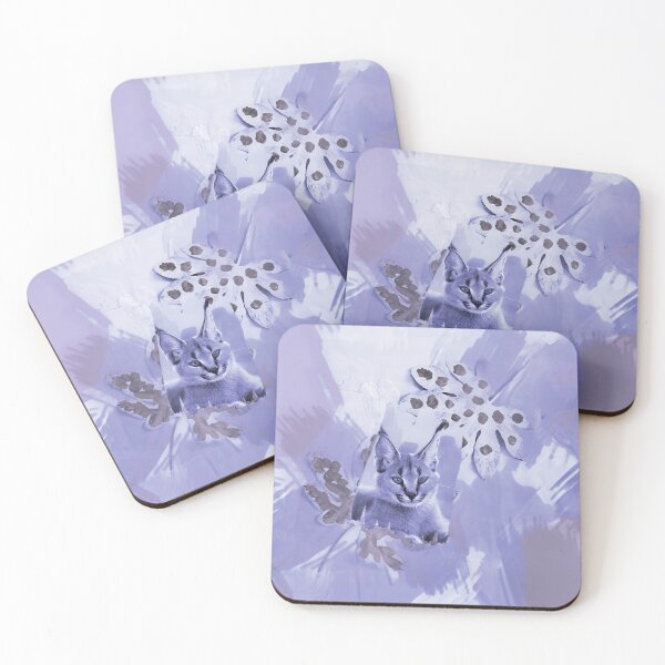 Item preview, CARACAL IN LEAVES IN SHADES OF DUSTY PURPLE, VIOLET, MAUVE AND TAUPE designed and sold by Most1234.
