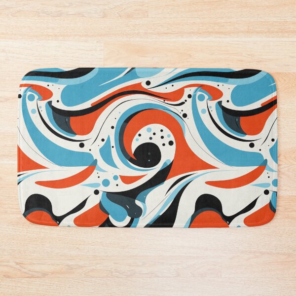 Item preview, Retro Wave Swirl – Dynamic wave pattern in turquoise, black and red designed and sold by slinsart.