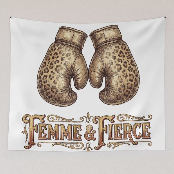 Item preview, Femme & Fierce - Vintage Leopard Print Boxing Gloves designed and sold by Hen-C-Art.