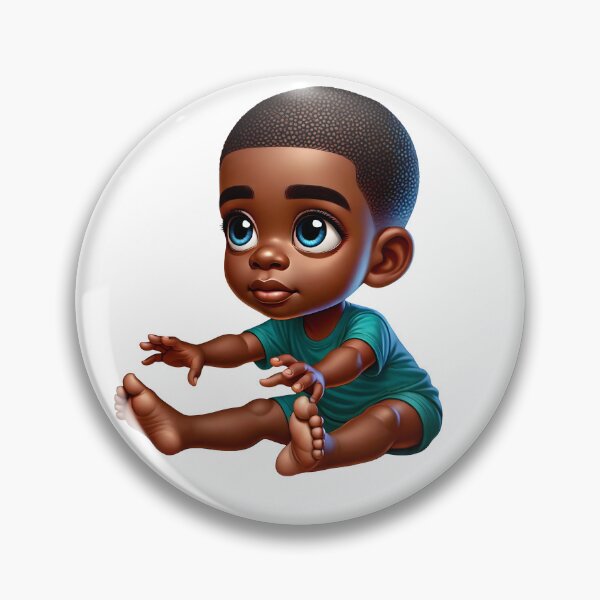 Item preview, Cute Melanin Baby Sitting – Big-Eyed Adorable Toddler Art designed and sold by Lulunza.