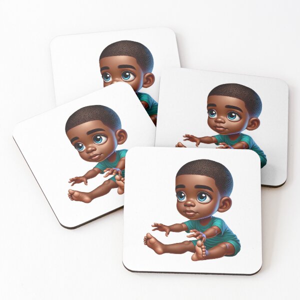 Item preview, Cute Melanin Baby Sitting – Big-Eyed Adorable Toddler Art designed and sold by Lulunza.