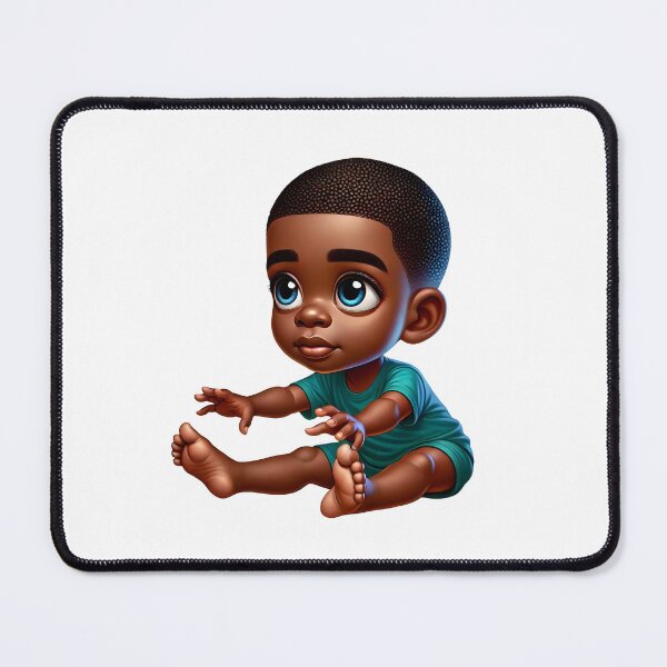Item preview, Cute Melanin Baby Sitting – Big-Eyed Adorable Toddler Art designed and sold by Lulunza.