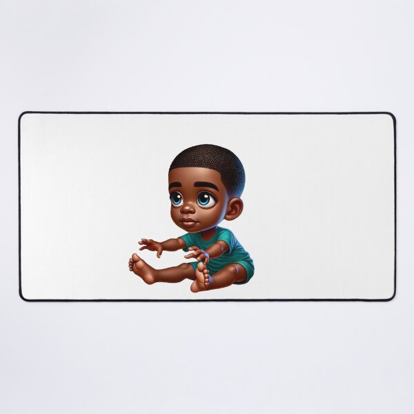 Item preview, Cute Melanin Baby Sitting – Big-Eyed Adorable Toddler Art designed and sold by Lulunza.