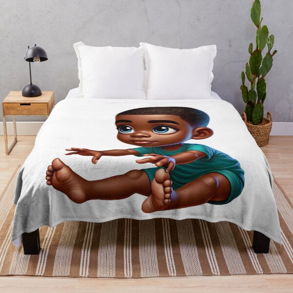 Item preview, Cute Melanin Baby Sitting – Big-Eyed Adorable Toddler Art designed and sold by Lulunza.