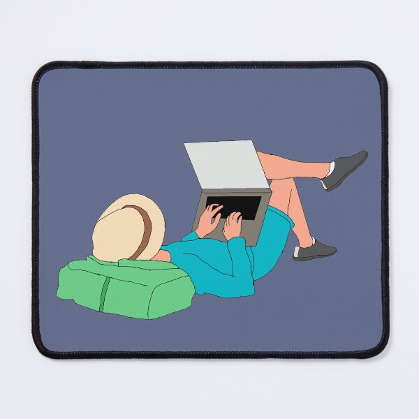 Item preview, Digital Traveler Relaxing with Laptop Illustration designed and sold by Rangmanch.