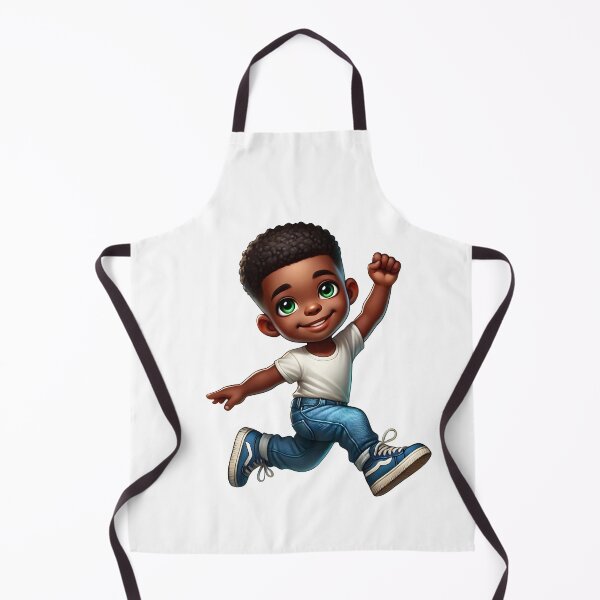 Item preview, Happy Melanin Boy Running – Cute Energetic Kid Illustration designed and sold by Lulunza.