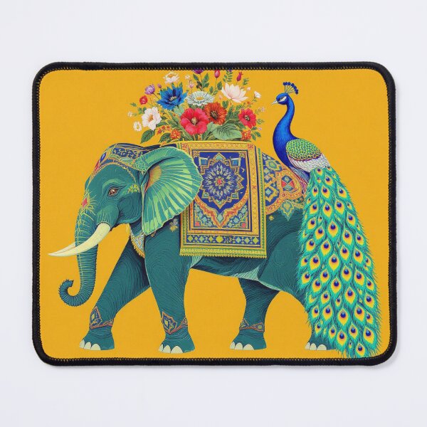 Item preview, Elephant & Peacock Art designed and sold by HappySproutArt.