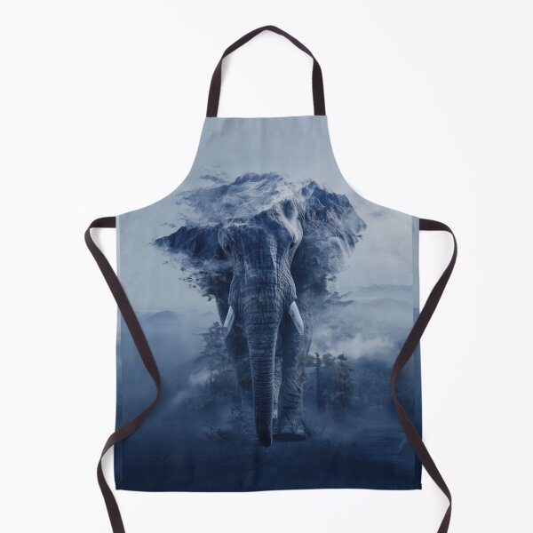 Item preview, Mountain Spirit Elephant – Mystical Surreal Blue Landscape Artwork designed and sold by MythologyRealm.
