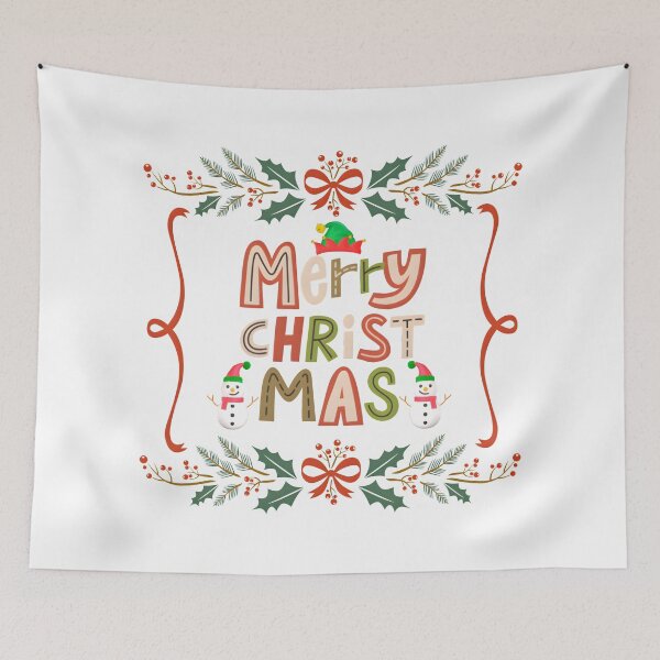Item preview, Festive Merry Christmas Typography – Holiday Cartoon Design designed and sold by PixelInfinite.