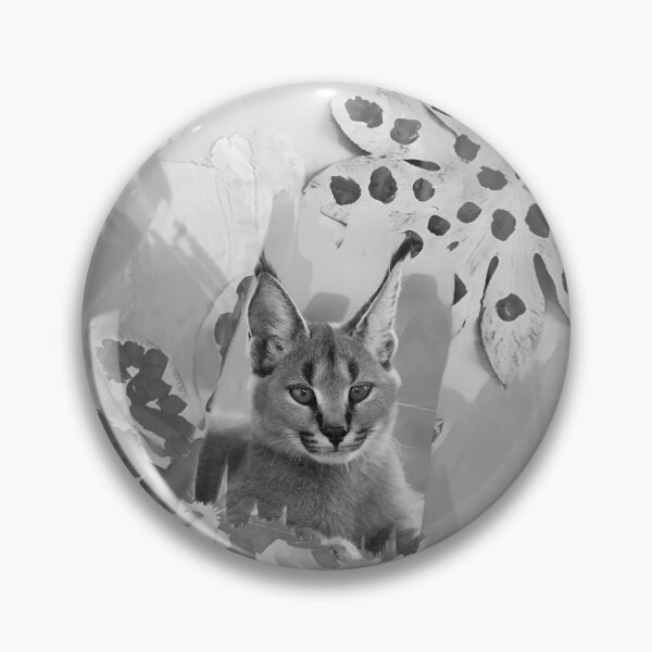 Item preview, CARACAL IN LEAVES IN SHADES OF GREY AND DUSTY BROWN designed and sold by Most1234.