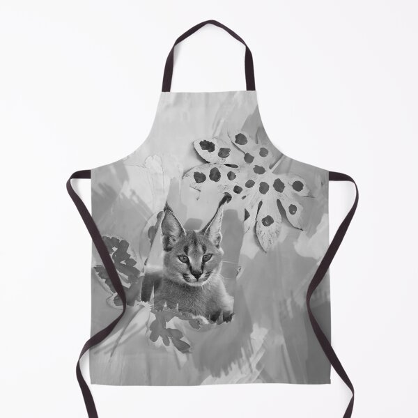 Item preview, CARACAL IN LEAVES IN SHADES OF GREY AND DUSTY BROWN designed and sold by Most1234.