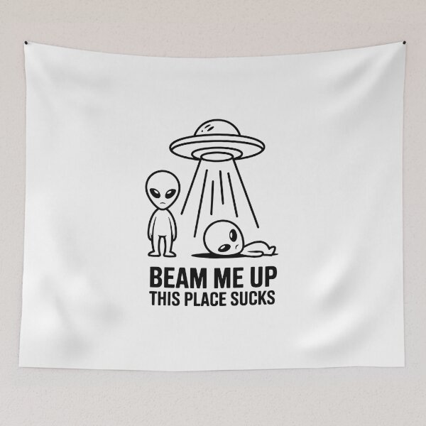 Item preview, Beam Me Up This Place Sucks – Minimalist Alien Line Art Shirt designed and sold by WSPrintCrafter.