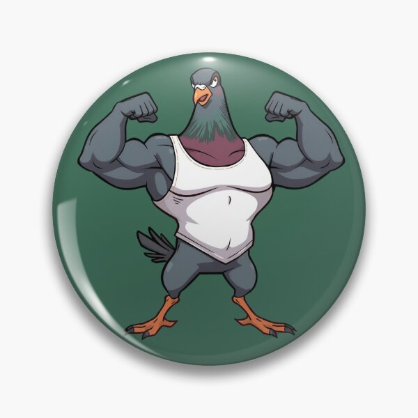 Item preview, Bulky Gym Bro Pigeon – Alpha Bird Power Pose designed and sold by Ivy-Triggs.