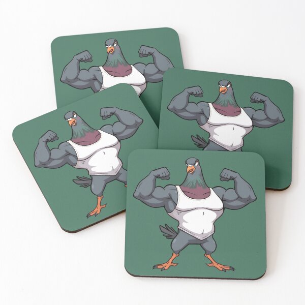 Item preview, Bulky Gym Bro Pigeon – Alpha Bird Power Pose designed and sold by Ivy-Triggs.