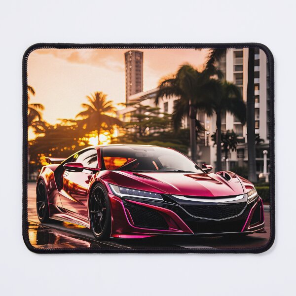 Item preview, Tropical boulevard glowing behind a low modern performance car designed and sold by RevUpDesign.