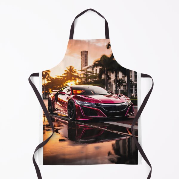 Item preview, Tropical boulevard glowing behind a low modern performance car designed and sold by RevUpDesign.