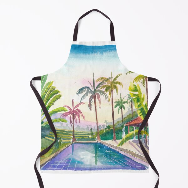 Item preview, Serene Bali Pool Hideaway Retreat with Palms and Ravenala Madagascariensis designed and sold by artshop77.