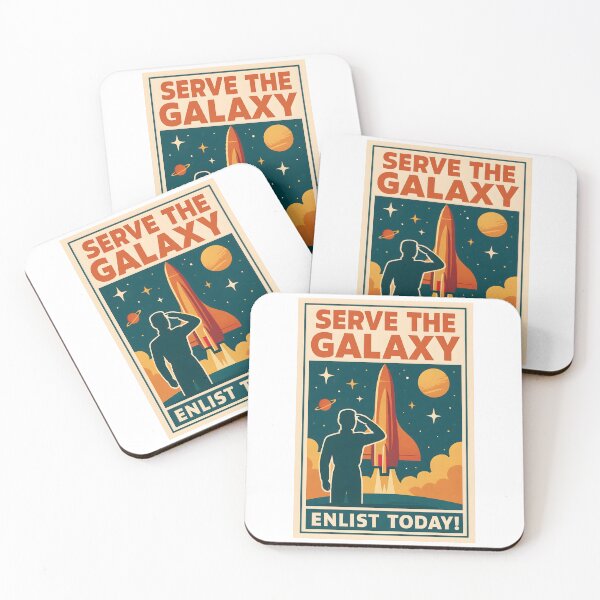 Item preview, Retro Galaxy Recruitment Poster with Rocket Launch. designed and sold by The-T-In-Retro.