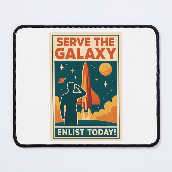 Item preview, Retro Galaxy Recruitment Poster with Rocket Launch. designed and sold by The-T-In-Retro.