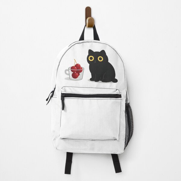 Item preview, Forbidden Cherry Cat – Cute Minimal Black Cat Illustration designed and sold by InNyutLab.