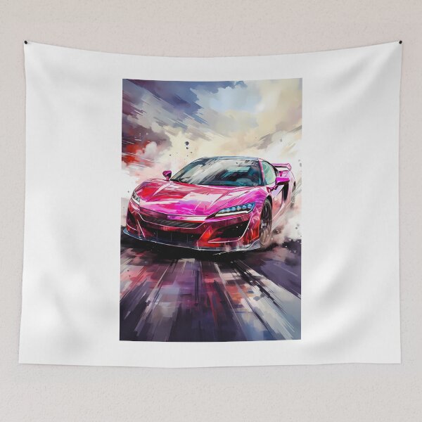 Item preview, Vivid sports car sliding through clouds of paint and smoke designed and sold by RevUpDesign.