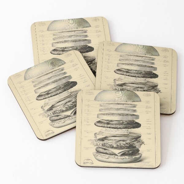 Item preview, Vintage Hamburger Anatomy Diagram designed and sold by lautir.