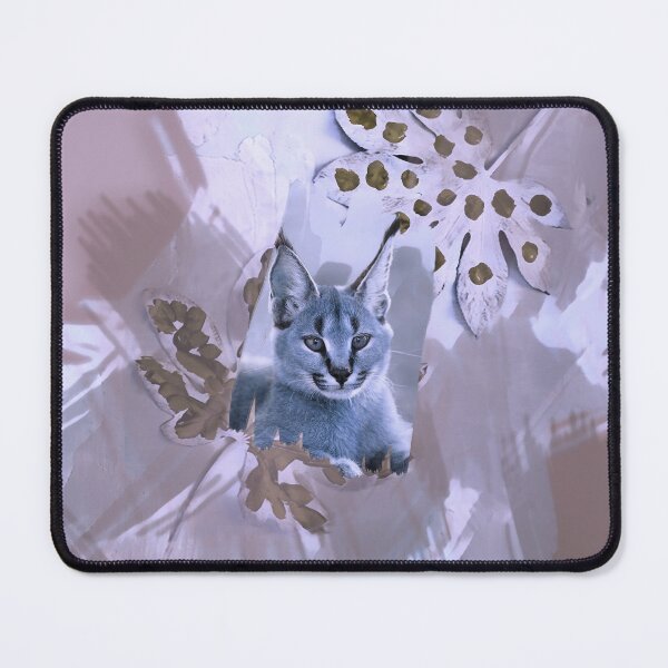 Item preview, CARACAL IN LEAVES IN SHADES OF DUSTY ROSE, MAUVE, TAUPE, DUSTY GREY AND PURPLE designed and sold by Most1234.