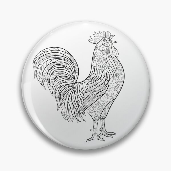 Item preview, Intricate Rooster Mandala Line Art designed and sold by akshaysury.