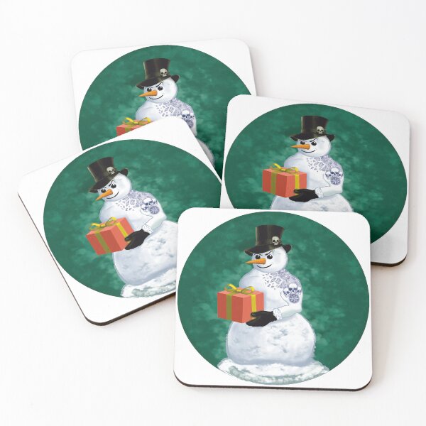 Item preview, Cool Snowman with Gift — Alternative Winter Holiday Art designed and sold by OOctopusStore.