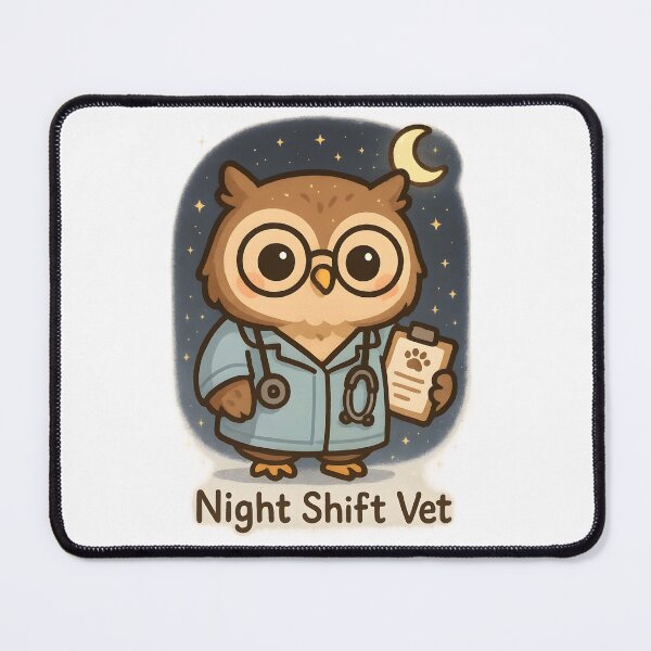 Item preview, Night Shift Vet – Owl Veterinarian Design designed and sold by Bettybee00.