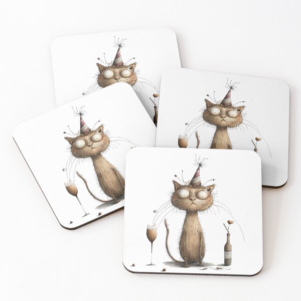 Item preview, Whimsical Cat Party Animal Greeting Card designed and sold by Pet-DeLish.
