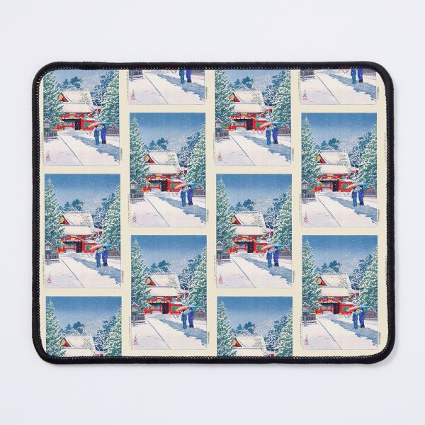 Item preview, Snow at Hie Shrine by Hasui Kawase | Japanese Winter Poster | Japandi Temple Scene Wall Art designed and sold by artofuniverse.