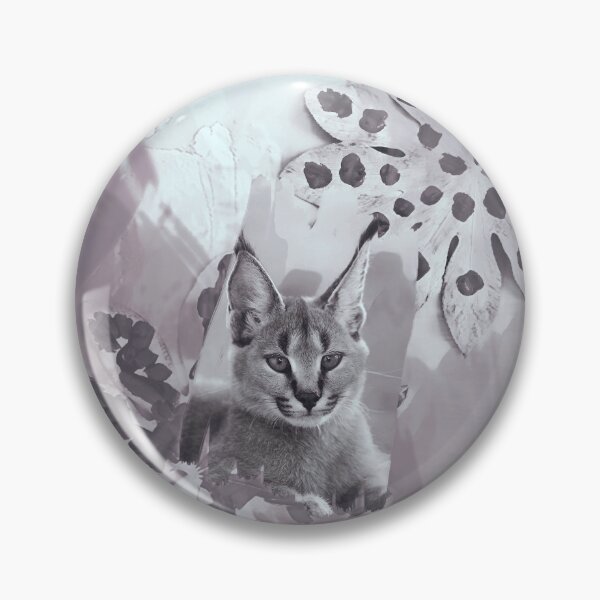 Item preview, CARACAL IN LEAVES IN SHADES OF DUSTY MAUVE, TAUPE AND GREY designed and sold by Most1234.