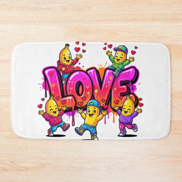 Item preview, Unisex Vibrant LOVE Graffiti With Cute Nano Banana Characters – Neon Street Art Design designed and sold by Zippy Creation.