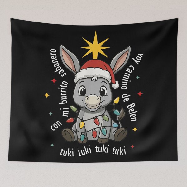 Item preview, Cute Donkey Mi Burrito Sabanero Spanish Christmas Carol Design designed and sold by Taniyah Gomes.