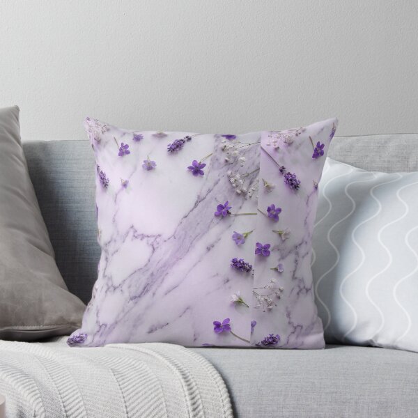 Item preview, Floral Flat Lay on Veined Purple Marble designed and sold by akshaysury.