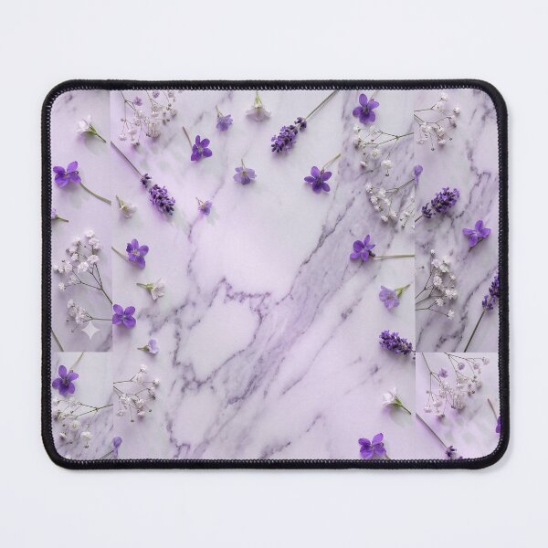 Item preview, Floral Flat Lay on Veined Purple Marble designed and sold by akshaysury.