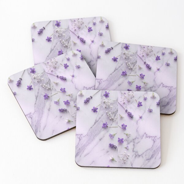 Item preview, Floral Flat Lay on Veined Purple Marble designed and sold by akshaysury.