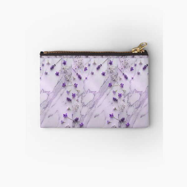 Item preview, Floral Flat Lay on Veined Purple Marble designed and sold by akshaysury.