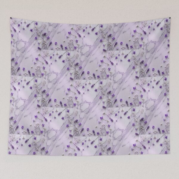 Item preview, Floral Flat Lay on Veined Purple Marble designed and sold by akshaysury.