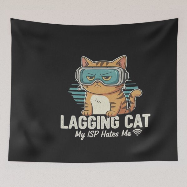 Item preview, Lagging Cat – My ISP Hates Me | Funny Internet Cat Meme Design designed and sold by Wonder Pixel Studio.