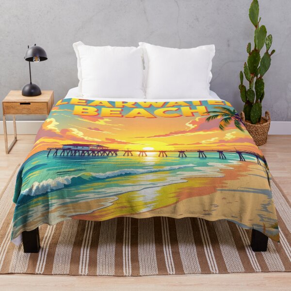 Item preview, Clearwater Beach, Florida, USA: Vintage-Style Painterly Travel Poster designed and sold by LSVart.