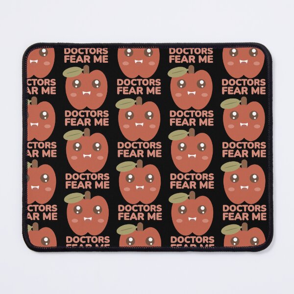 Item preview, Doctors Fear Me - Funny Cute Retro Kawaii Apple Fruit Quote designed and sold by Shape Snip Studio.