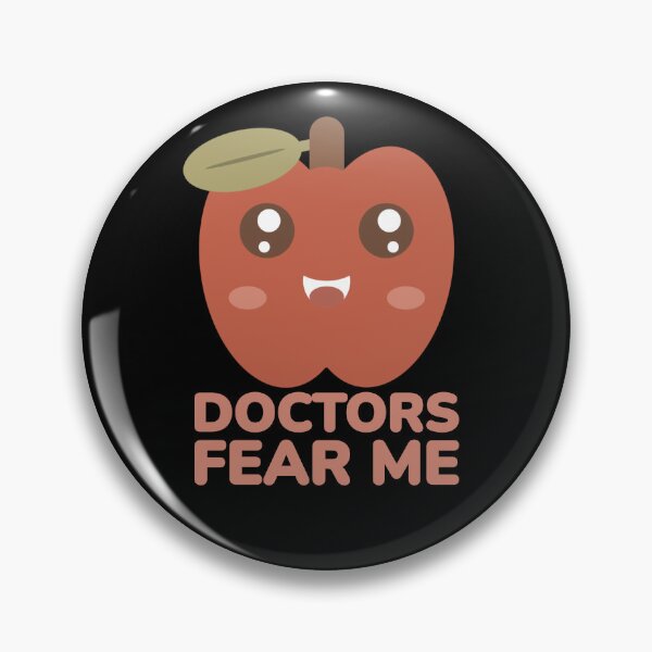 Item preview, Doctors Fear Me - Funny Cute Retro Kawaii Apple Fruit Quote designed and sold by Shape Snip Studio.