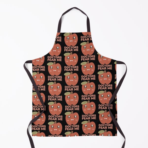 Artikelvorschau, Ärzte fürchten mich – Lustiges, niedliches Retro-Kawaii-Apfel-Frucht-Zitat entworfen und verkauft von Shape Snip Studio.