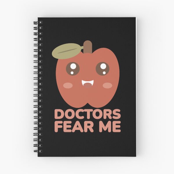 Item preview, Doctors Fear Me - Funny Cute Retro Kawaii Apple Fruit Quote designed and sold by Shape Snip Studio.
